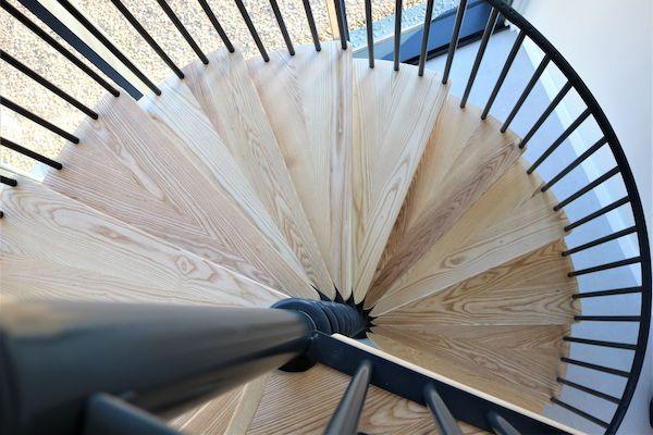 barn conversion spiral stairs