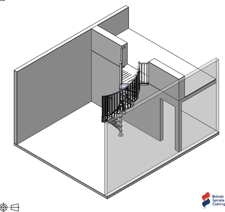 CAD drawing spiral stairs