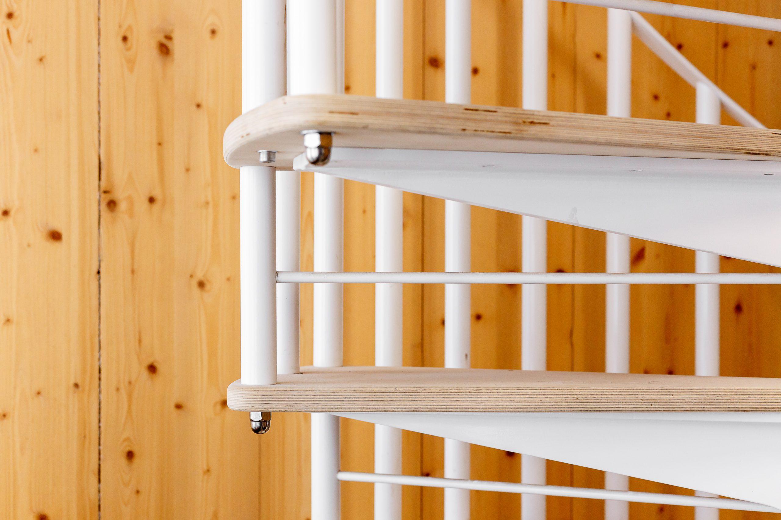 Staircase with birch-ply treads